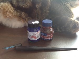 Pen, ink, and cat